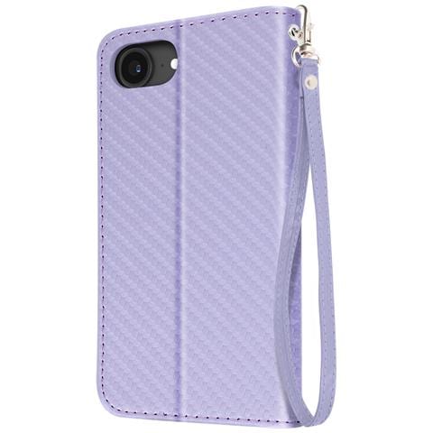 Custodia In Carbonio Per Iphone 16e Portafoglio Supporto Laccetto - Foto 1