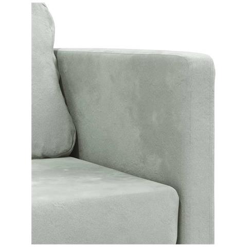 Divano Letto da Terra 2 in 1 Grigio Chiaro 122x204x55cm Velluto - Foto 9
