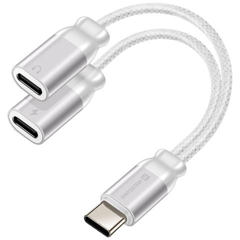 Splitter Audio /carica Usb-c 2in1 Nylon, Bianco - Foto 5