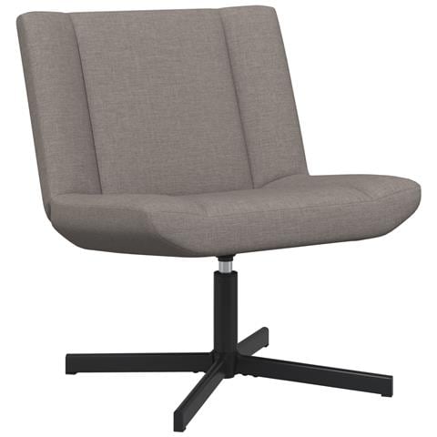 Sedia d'Accent Tortora Tessuto, Base in Metallo Standard - Foto 1