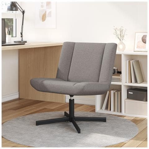 Sedia d'Accent Tortora Tessuto, Base in Metallo Standard - Foto 2
