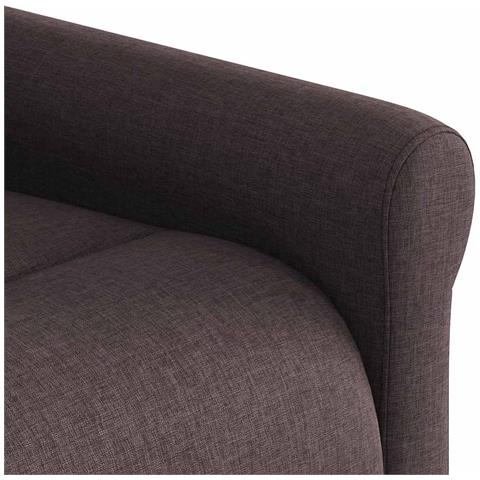 Poltrona Massaggiante Reclinabile Marrone Scuro in Tessuto - Foto 9