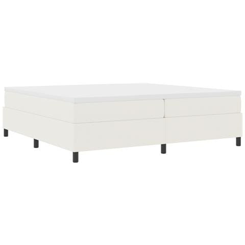 Letto Box Spring Crema 200x200 cm Tessuto a coste - Foto 1