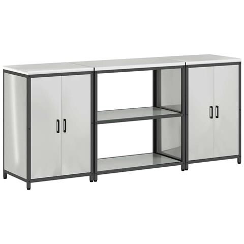 Set di Stoccaggio per Cucina 3 pcs Argento 210 x 50 x 92 cm - Foto 1