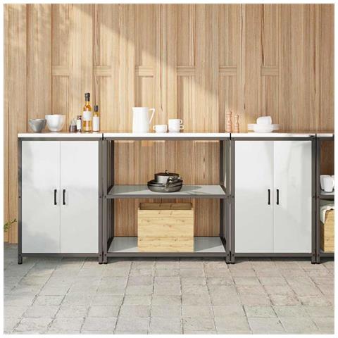 Set di Stoccaggio per Cucina 3 pcs Argento 210 x 50 x 92 cm - Foto 2