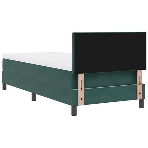 Letto a molle con materasso Verde scuro 100 x 200 cm Velluto - Foto 9