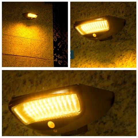 Lampada Da Parete Solare Con Sensore Di Movimento Per Illuminazione Esterna Domestica Warm White Lights - Foto 2