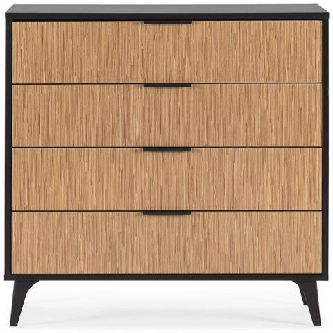 Cassettiera Denis 4 Cassetti Colore Nero /legno - Foto 2