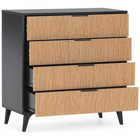 Cassettiera Denis 4 Cassetti Colore Nero /legno - Foto 7