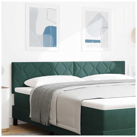 Testiera LED Verde Scuro 180 cm Pelle Sintetica - Foto 2