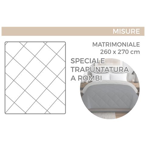 Trapuntino Piumino Estivo Primaverile 100gr Mq Leggero Disegno Scia Matrimoniale Grigio - Foto 5