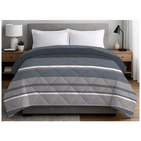 Trapuntino Piumino Estivo Primaverile 100gr Mq Leggero Disegno Scia Matrimoniale Grigio - Foto 1