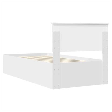 Struttura del letto Bianco 75 x 190 cm Legno multistrato - Foto 9