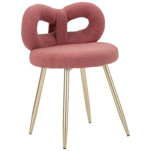 Sedia Mini Ilary Imbottita Rosa E Oro Ø40x67 Cm, Seduta H 46 Cm - Foto 1