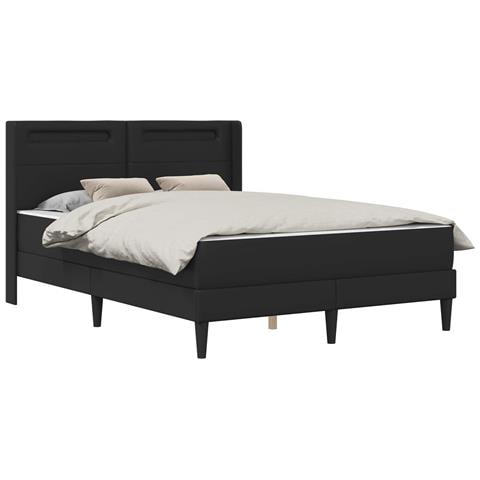 Struttura letto con materasso Nero 140 x 200 cm Similpelle - Foto 1