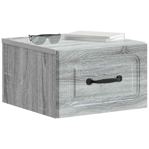 Mobiletto da notte a muro 2 pcs Grigio Sonoma 34,5 x 33 x 20 cm - Foto 2