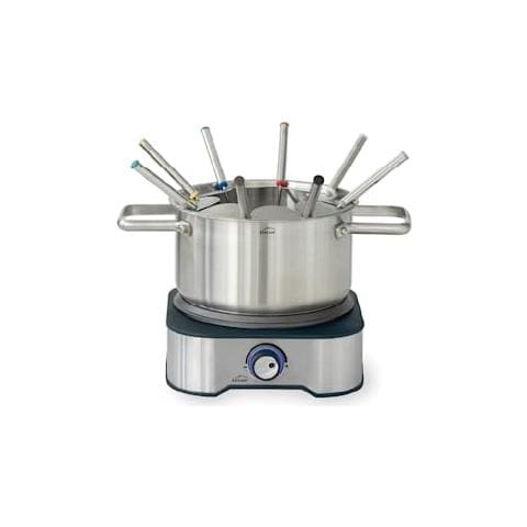 69399 - Set per fonduta elettrica, per sciogliere formaggio e cioccolato, con 8 forchette - Foto 1