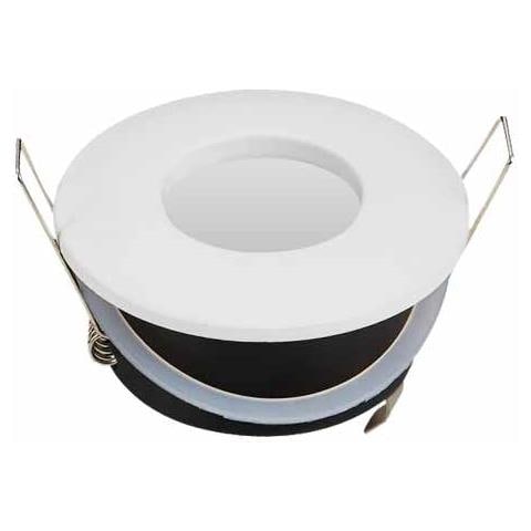 Porta Faretti Led Gu10 Incasso Ip54 Fisso In Acciaio Rotondo Bianco Vt-787 Rd 3613 - Foto 2