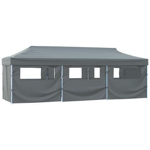 Tenda Pieghevole Pop-up Con 8 Pareti Laterali 3x9 M Antracite - Foto 1