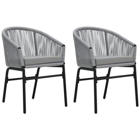 Sedie Da Giardino 2 Pz In Rattan Pvc Antracite - Foto 1