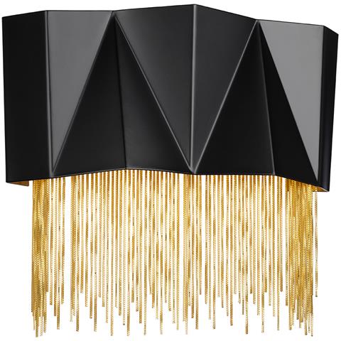 Applique A 3 Luci, Nero Satinato, Oro, G9 - Foto 1