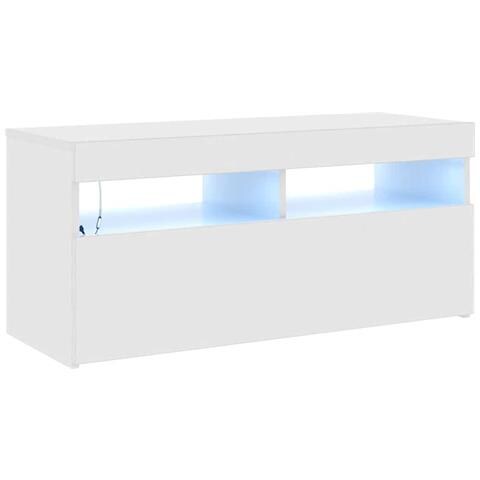 Mobile Porta TV con Luci LED Bianco Lucido 90x35x40 cm - Foto 2