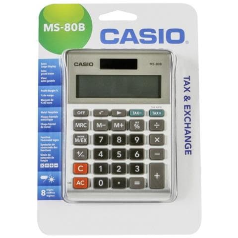 MS-80B, Scrivania, Basico, Argento, Pulsanti, Batteria / Solare, LR54 - Foto 1