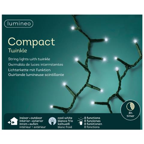 Ghirlanda Glitter Compatta - Spirito Natalizio - Bianco Freddo - Lampadine Led - 11 M - 72261 - Foto 2