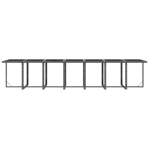 Set Da Pranzo Per Giardino 15 Pz Con Cuscini Polyrattan Grigio - Foto 2