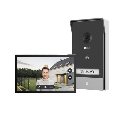 HP7 Videocitofono Smart 2 Fili Connesso con Monitor 7" 2K Touch e 3 Targhette Nome Incluse - Nero / Argento - Foto 1