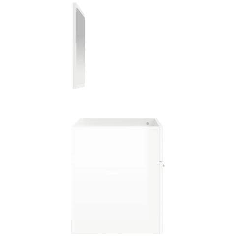 Mobile Da Bagno Con Specchio Bianco Lucido In Legno Multistrato - Foto 2