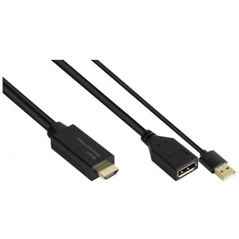 Alcasa Hdmi-ad22 Cavo E Adattatore Video 0,3 M Hdmi Tipo A (standard) Displayport Nero - Foto 1