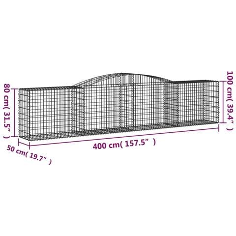 Cesto Gabbione Ad Arco 400x50x80/100 Cm Ferro Zincato - Foto 4