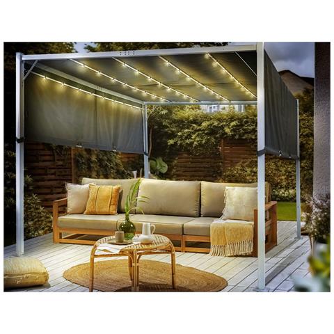 Pergola Grigio Con Luci Led 310 X 310 Cm Parga - Foto 1