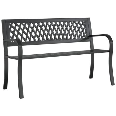 Panca da Giardino Nera 120 cm Acciaio - Foto 2