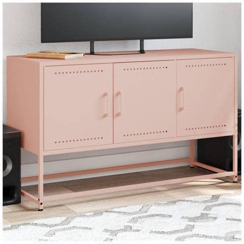 Mobile Tv Rosa 100,5x39x60,5 Cm In Acciaio - Foto 2