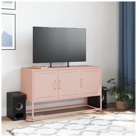 Mobile Tv Rosa 100,5x39x60,5 Cm In Acciaio - Foto 10
