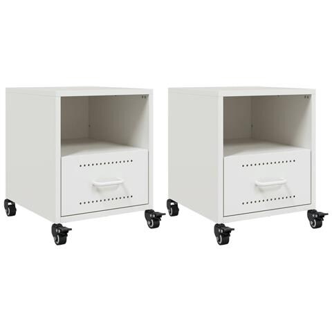 Comodini 2 pz Bianchi 36x39x43,5 cm in Acciaio - Foto 1