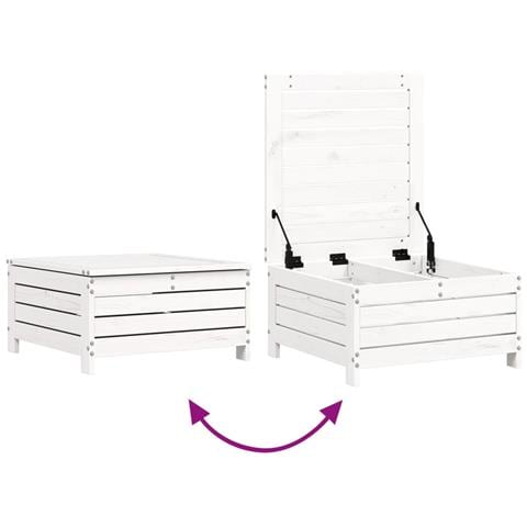 Set Salotto da Giardino 4 pz Bianco in Legno Massello di Pino - Foto 2