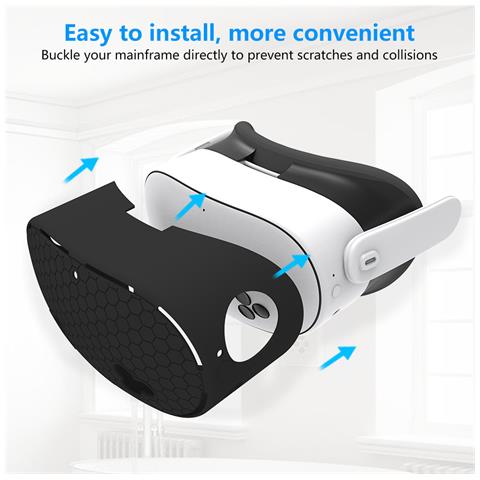 Cover Protettiva In Silicone Per Meta Quest 3s (nero, Modello Cellulare) - Foto 5