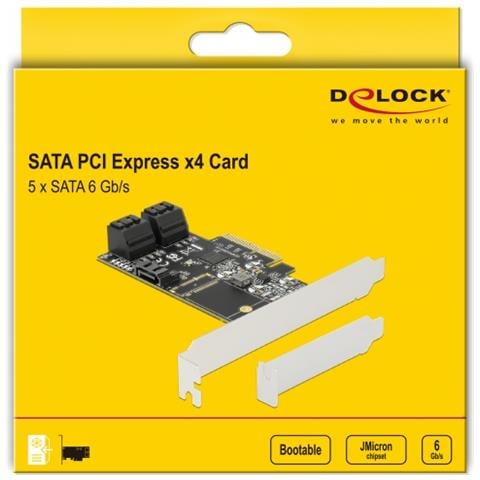 Scheda SATA PCI Express x4 a 5 Porte Fattore di Forma a Basso Profilo - Foto 1