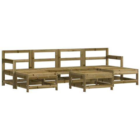 Set Salotto Da Giardino 7 Pz In Legno Impregnato Di Pino - Foto 2