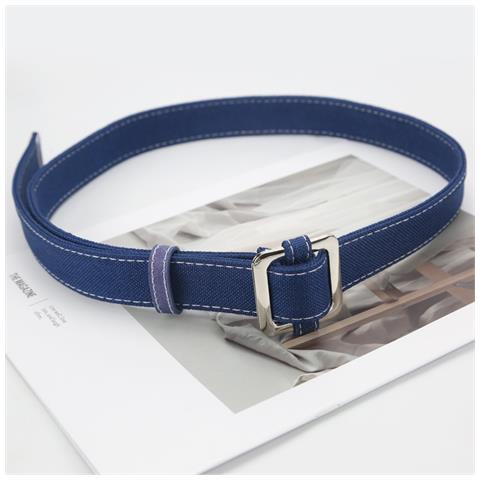 Cintura Oxford Da Donna Con Fibbia Quadrata - Cintura Spessa E Morbida Regolabile Darkblue - Foto 2