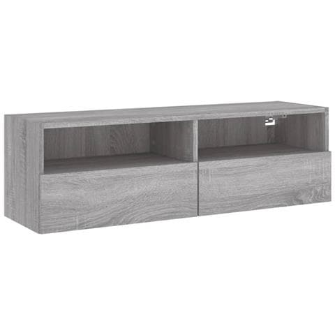 Mobile Tv A Parete Grigio Sonoma 100x30x30 Cm Legno Multistrato - Foto 2