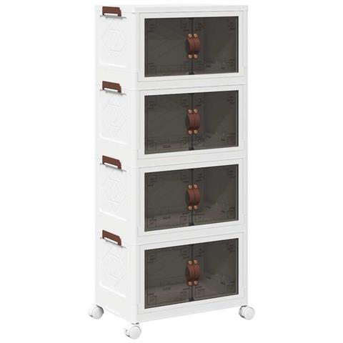Scatola Portaoggetti Con Ruote 4 Livelli 28 L 48x29,5x112,5 Cm - Foto 2