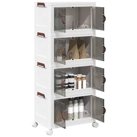 Scatola Portaoggetti Con Ruote 4 Livelli 28 L 48x29,5x112,5 Cm - Foto 1