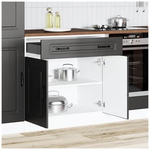 Base Da Cucina Kalmar Nero In Legno Multistrato - Foto 3
