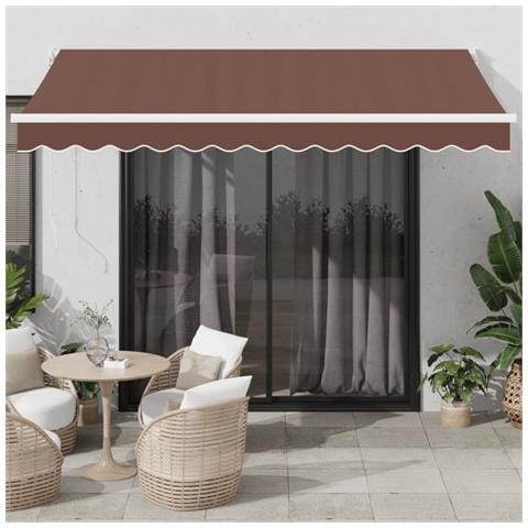 Tenda Sole Retrattile Manuale 350x250 Cm Marrone - Foto 1