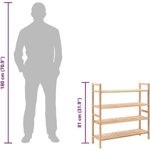 Scarpiera In Legno Massello Di Noce 69x26x81 Cm - Foto 7