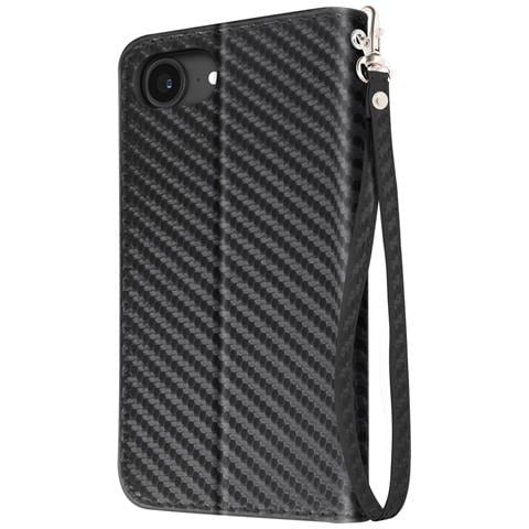 Custodia In Carbonio Per Iphone 16e Portafoglio Supporto Laccetto - Foto 1